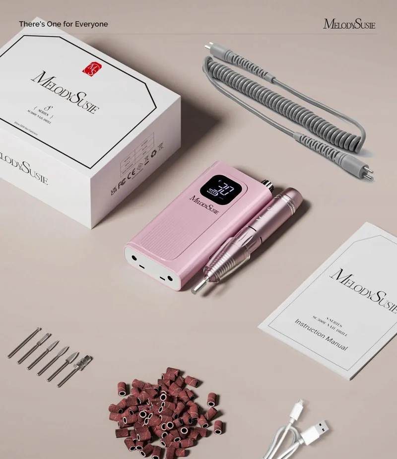 MELODYSUSIE Nagelfrees 30000 RPM LCD Manicure Pedicure Roze — foto 7