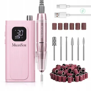 MELODYSUSIE Nagelfrees 30000 RPM LCD Manicure Pedicure Roze — miniatuur 1