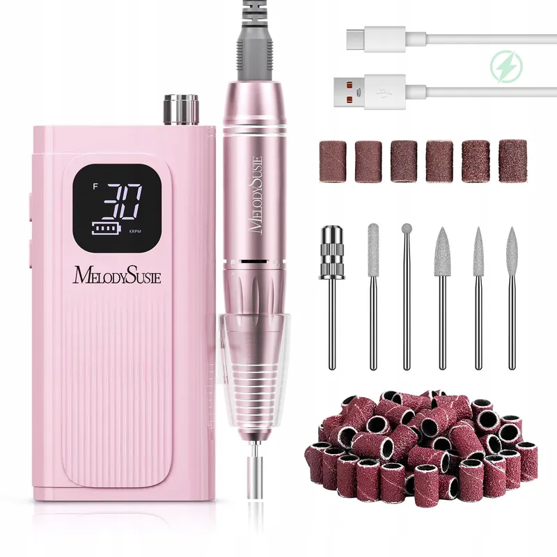 MELODYSUSIE Nagelfrees 30000 RPM LCD Manicure Pedicure Roze — foto 1