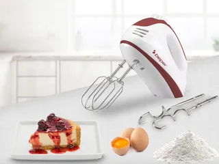 BEPER P102SBA101 Handmixer 300W 5 Snelheden Turbo Wit Rood — miniatuur 6