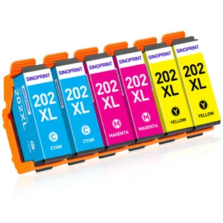 SINOPRINT 202XL Inktcartridges Epson Expression Premium 6-delig — miniatuur 1