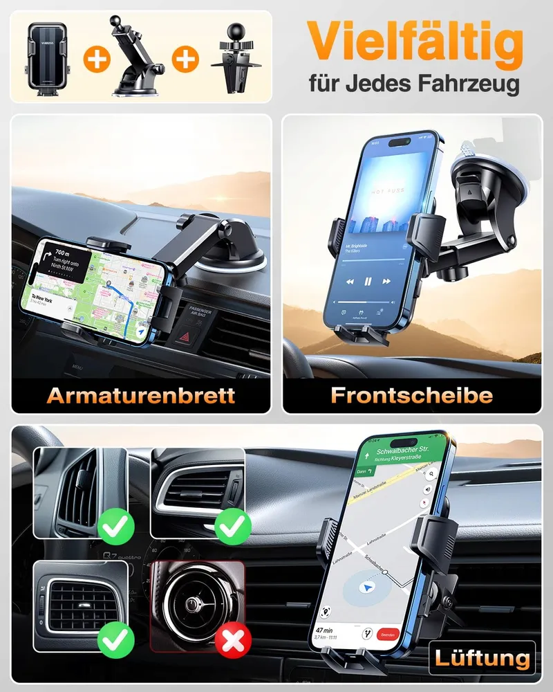 VANMASS Autohouder Telefoon 4-in-1 iPhone Samsung — foto 3