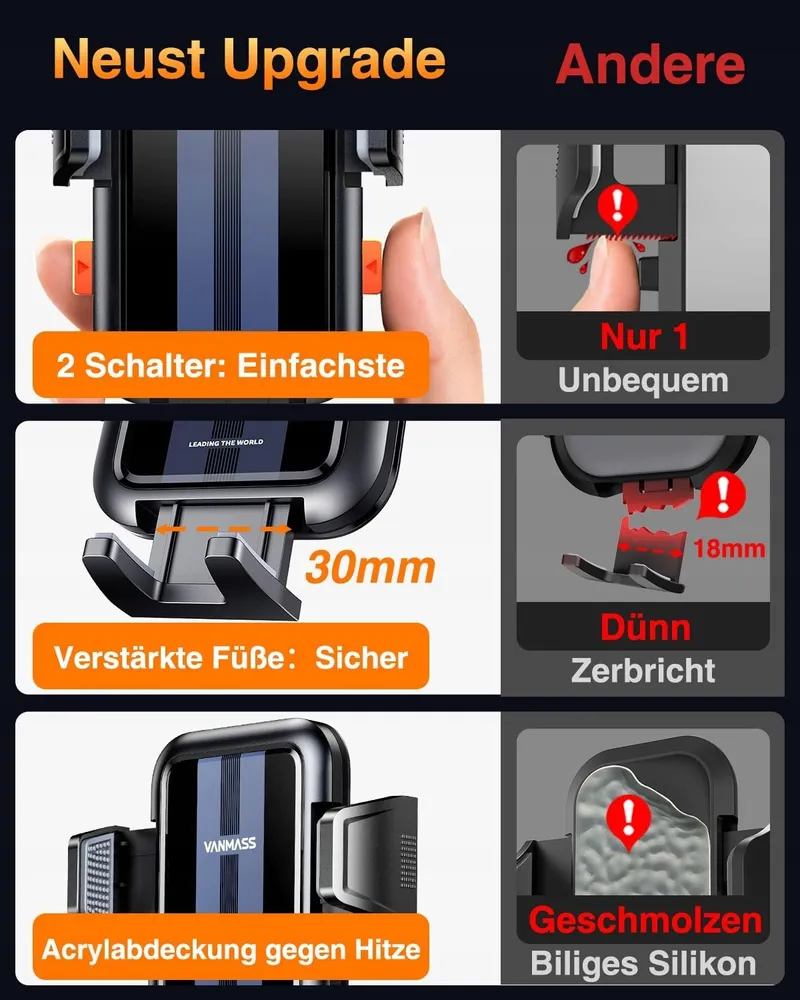 VANMASS Autohouder Telefoon 4-in-1 iPhone Samsung — foto 6
