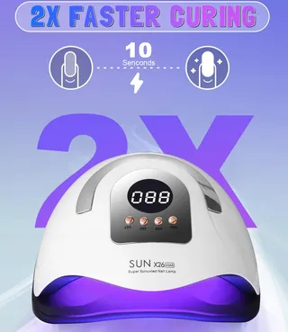 ZAWAER UV Nagellamp 380W 81 LED's Automatische Sensor Display — miniatuur 2