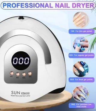 ZAWAER UV Nagellamp 380W 81 LED's Automatische Sensor Display — miniatuur 5