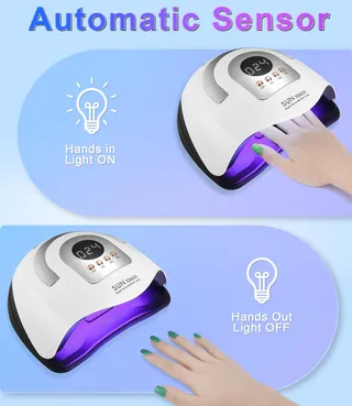 ZAWAER UV Nagellamp 380W 81 LED's Automatische Sensor Display — miniatuur 3