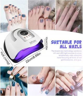 ZAWAER UV Nagellamp 380W 81 LED's Automatische Sensor Display — miniatuur 6