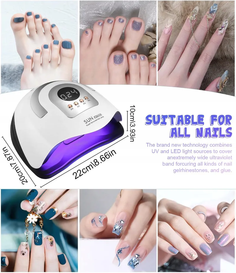 ZAWAER UV Nagellamp 380W 81 LED's Automatische Sensor Display — foto 6