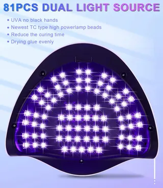 ZAWAER UV Nagellamp 380W 81 LED's Automatische Sensor Display — miniatuur 4
