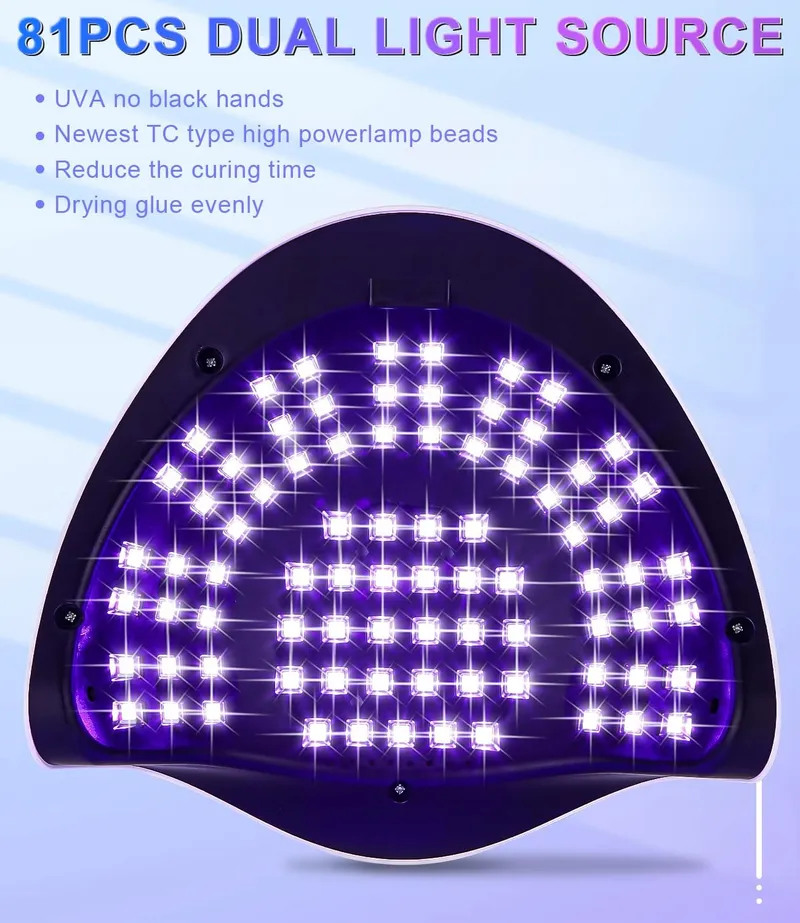 ZAWAER UV Nagellamp 380W 81 LED's Automatische Sensor Display — foto 4