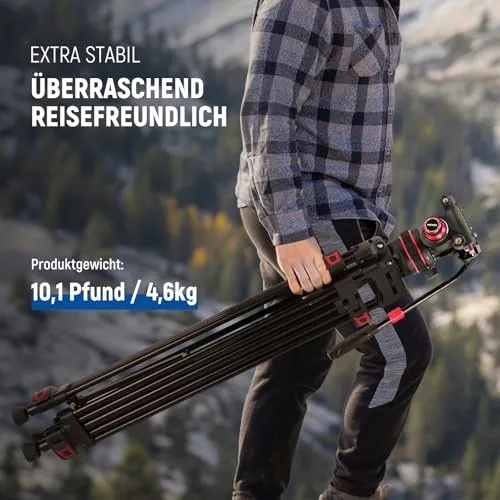 NEEWER TP75 Pro Videostatief 189cm Vloeistofkop DJI RS — foto 7