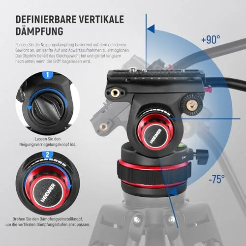 NEEWER TP75 Pro Videostatief 189cm Vloeistofkop DJI RS — foto 3