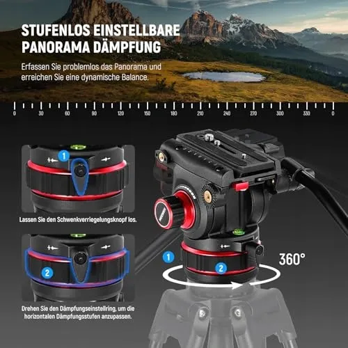 NEEWER TP75 Pro Videostatief 189cm Vloeistofkop DJI RS — foto 2