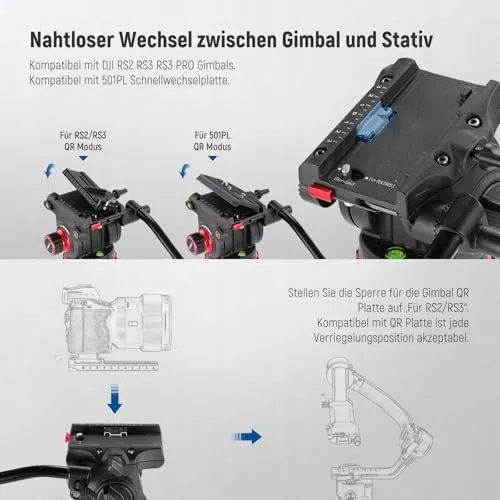 NEEWER TP75 Pro Videostatief 189cm Vloeistofkop DJI RS — foto 4