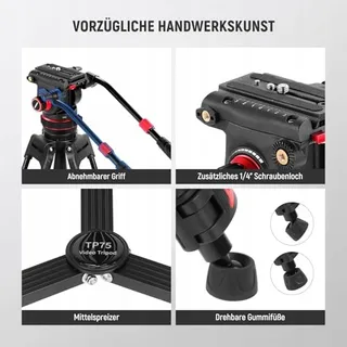 NEEWER TP75 Pro Videostatief 189cm Vloeistofkop DJI RS — miniatuur 8