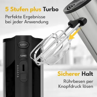 LEBENLANG Handmixer 5 Snelheden Turbo Met Houder Voor Keuken — miniatuur 2
