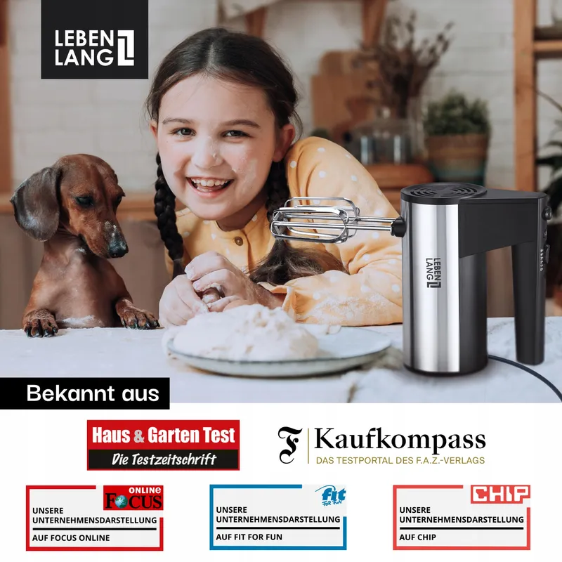 LEBENLANG Handmixer 5 Snelheden Turbo Met Houder Voor Keuken — foto 6