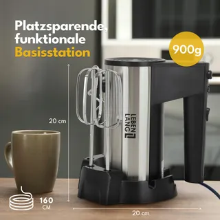 LEBENLANG Handmixer 5 Snelheden Turbo Met Houder Voor Keuken — miniatuur 5