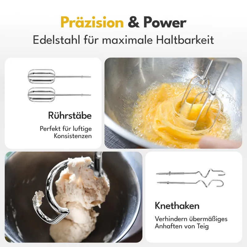 LEBENLANG Handmixer 5 Snelheden Turbo Met Houder Voor Keuken — foto 3