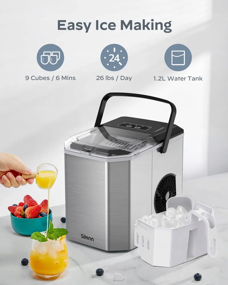 SILONN IJsblokjesmachine met Handvat Zelfreinigend 12kg/dag — foto 2