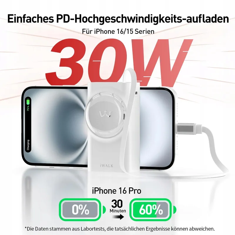 IWALK Powerbank 10000mAh USB-C 30W Snelladen iPhone Samsung — foto 2