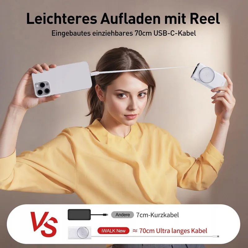 IWALK Powerbank 10000mAh USB-C 30W Snelladen iPhone Samsung — foto 3