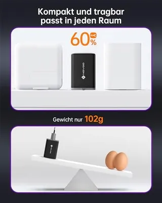 NOVOO 67W USB C Oplader 3-Poorts GaN III Snellader MacBook iPhone — miniatuur 5