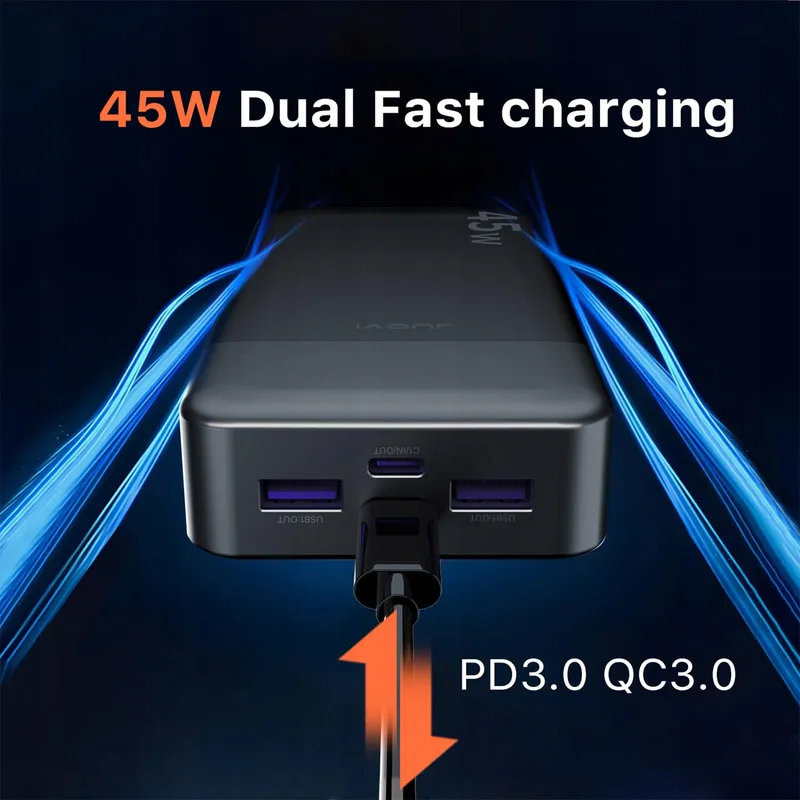 JUOVI Powerbank 20000mAh 45W 4-Poorts Snelladen LED — foto 3