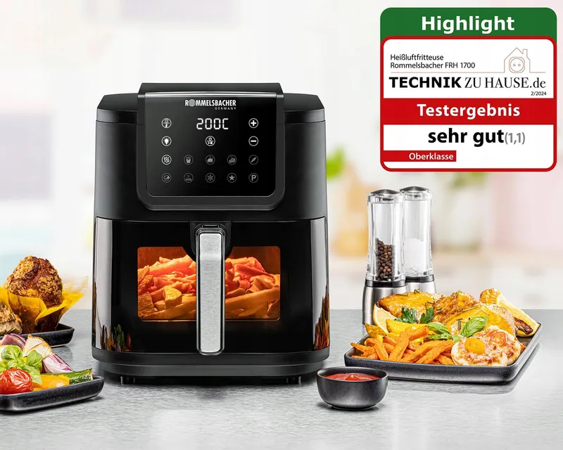 ROMMELSBACHER FRH 1700 Airfryer XXL 8L Stil 10 Programma's 60-200°C — foto 2