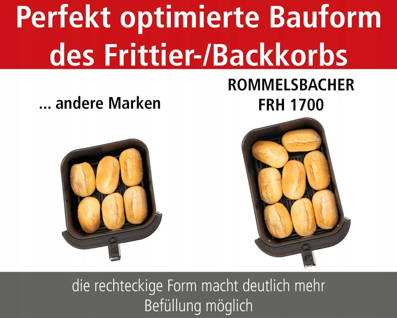 ROMMELSBACHER FRH 1700 Airfryer XXL 8L Stil 10 Programma's 60-200°C — foto 5