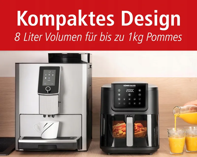 ROMMELSBACHER FRH 1700 Airfryer XXL 8L Stil 10 Programma's 60-200°C — foto 4
