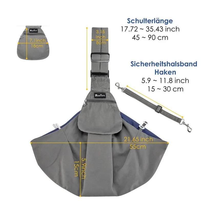 SLOWTON Hondendrager Sling Schoudertas Verstelbaar — foto 2