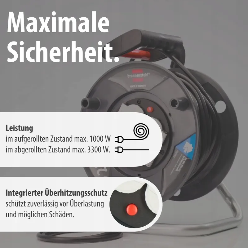 BRENNENSTUHL Garant V2 Kabelhaspel 25m 4 Stopcontacten Beveiliging — foto 6