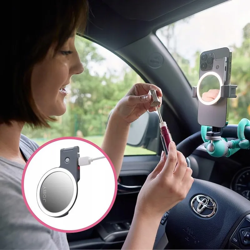 JOBY Beamo Magnetisch LED Ringlicht voor iPhone en Smartphones Grijs — foto 4