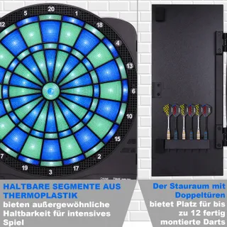 TURNART 2025 Elektronisch Dartbord LED 6 Dartpijlen Soft Professioneel — miniatuur 3