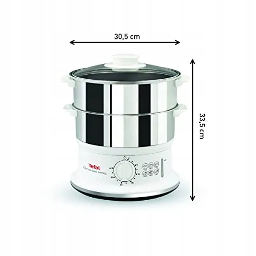 TEFAL VC1451 Stoomkoker 2 RVS Bakken 6L Timer 900W Wit — foto 6