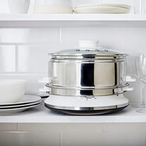 TEFAL VC1451 Stoomkoker 2 RVS Bakken 6L Timer 900W Wit — foto 5