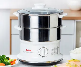 TEFAL VC1451 Stoomkoker 2 RVS Bakken 6L Timer 900W Wit — miniatuur 12