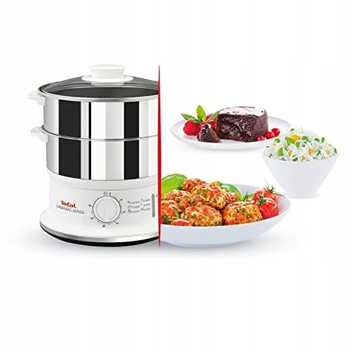 TEFAL VC1451 Stoomkoker 2 RVS Bakken 6L Timer 900W Wit — foto 7