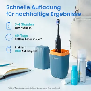 ETEKCITY Sonische Tandenborstel 6 Opzetborstels 5 Modi Zwart — miniatuur 7