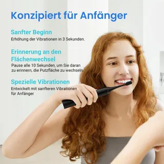 ETEKCITY Sonische Tandenborstel 6 Opzetborstels 5 Modi Zwart — miniatuur 3