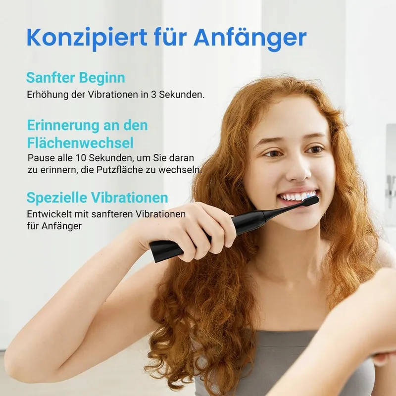 ETEKCITY Sonische Tandenborstel 6 Opzetborstels 5 Modi Zwart — foto 3