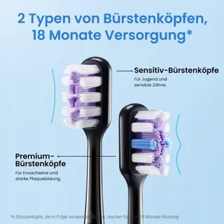 ETEKCITY Sonische Tandenborstel 6 Opzetborstels 5 Modi Zwart — miniatuur 5