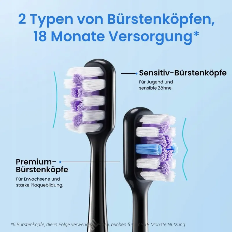 ETEKCITY Sonische Tandenborstel 6 Opzetborstels 5 Modi Zwart — foto 5