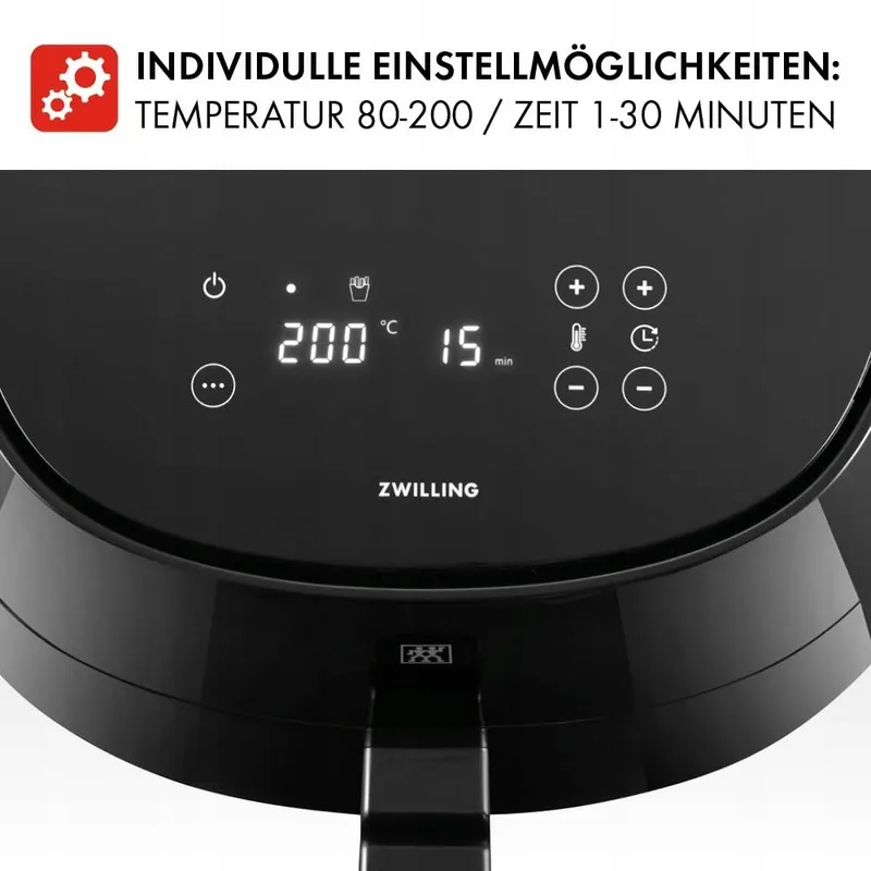 ZWILLING Air Fryer 4L 1400W 6 Programma's Receptenboek Zwart — foto 7