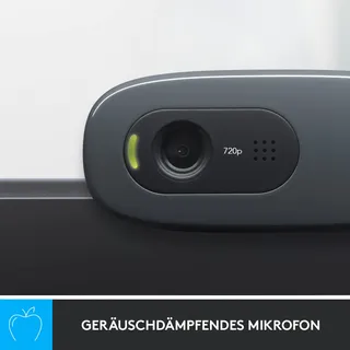 LOGITECH C270 Webcam HD 720p USB Microfoon Skype FaceTime Hangouts — miniatuur 3