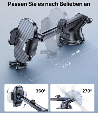 MIRACASE Autohouder Telefoon 360° Dashboard Voorruit — miniatuur 5