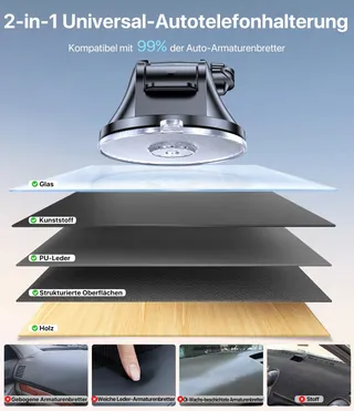 MIRACASE Autohouder Telefoon 360° Dashboard Voorruit — miniatuur 7