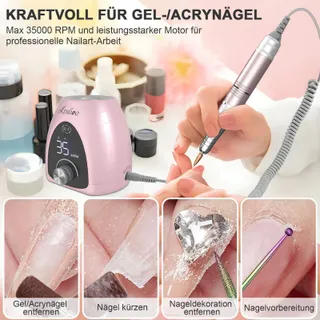 KREDIOO Elektrische Manicureset 35000 RPM LED voor Beginners — miniatuur 4