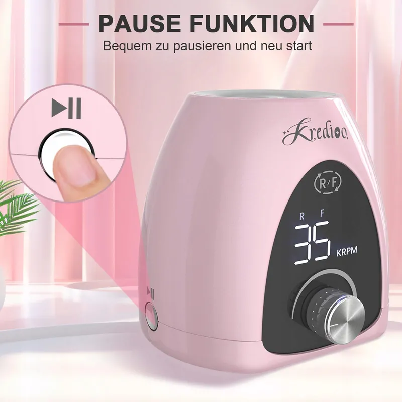 KREDIOO Elektrische Manicureset 35000 RPM LED voor Beginners — foto 5
